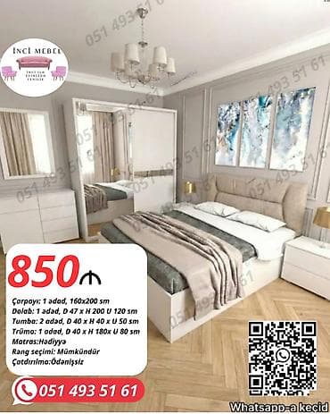 Örtüklər: İkinəfərlik çarpayı, Dolab, Tumba, 2 tumba, Azərbaycan, Yeni — 1