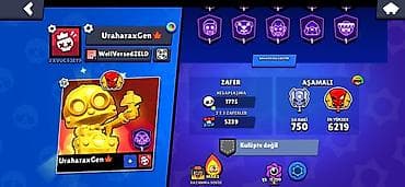 qızıl eşyaları: Brawl Stars hesabı – yüksək səviyyəli profil - Kupa yolu: 37.484 - — 3