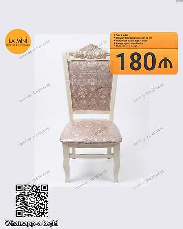 Mətbəx üçün, Qatlanmayan, rəng - Ağ Stul