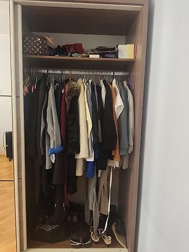 3 qapılı, Güzgülü, Qəhvəyi, Taxta, Kupe, Düz dolab — 3