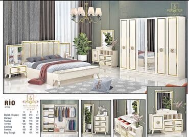 угловая тумба: Двуспальная кровать, 2 тумбы, Турция, Новый — 1