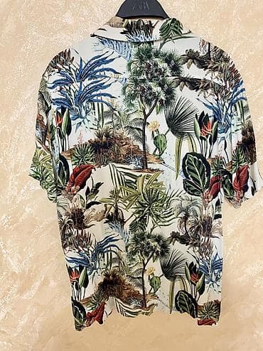 Рубашки: Мужская рубашка, H&M, M, цвет - Зеленый — 2