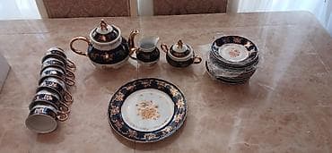 Çay dəsti, rəng - Göy, Farfor — 4