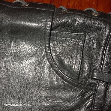 deri şalvar modelleri: Məhsul: Qara dəri şalvar - Material: Yumuşaq təbii dəri - Rəng: Qara — 5