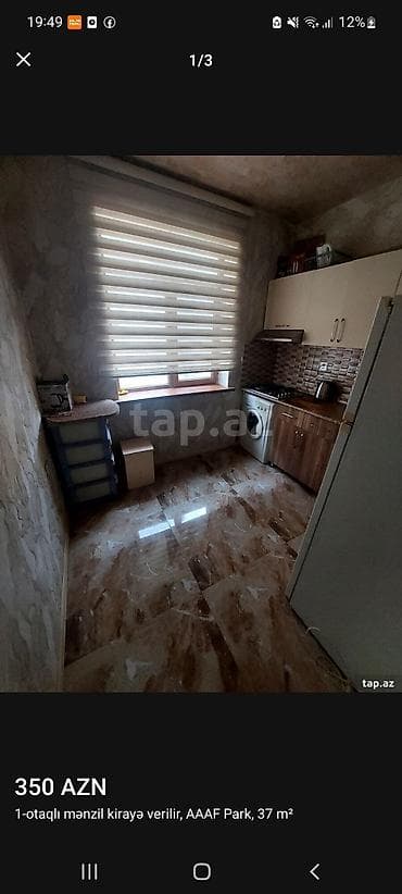 kiraye evlar: AAAF Park ərazisində 1 otaqlı mənzil, 37 m² Plan:öz şəxsi evimdir — 3