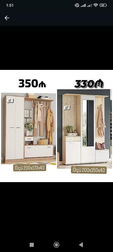 Dəhliz üçün çoxfunksiyalı giriş dolabları – iki model. Model 1 - — 1