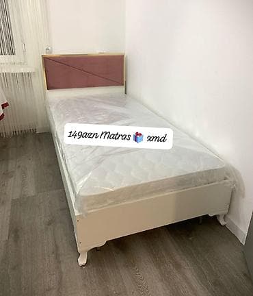 Təknəfərlik çarpayı, Bazalı, Matras ilə, Siyirməsiz — 1