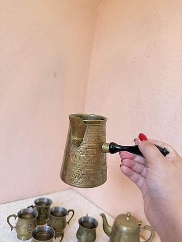 cay desti: Çay dəsti, rəng - Qızılı, Metal, 6 nəfərlik — 5