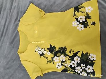 Другие комплектующие: Kofta – sarı rəngdə, floral naxışlı - Model: Qısaqoll, assimetriya — 1