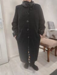 Qadın palto - Rəng: qara - Model: klassik, düz kəsim, uzun -