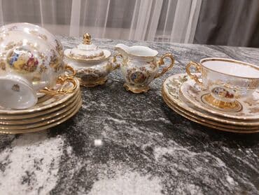 soba servisi: Çay dəsti, rəng - Ağ, Farfor, 19 nəfərlik, Çexiya — 2