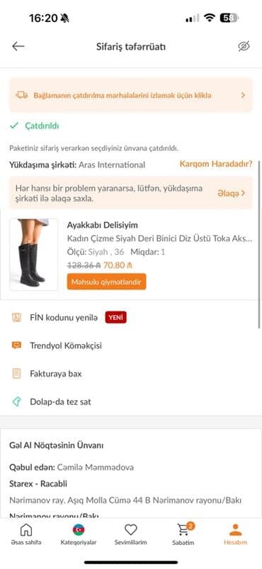 Digər ayaqqabılar: Qadın uzun çəkmə – “Ayakkabı Delisiyim” marka • Model: Binici tərzi — 2