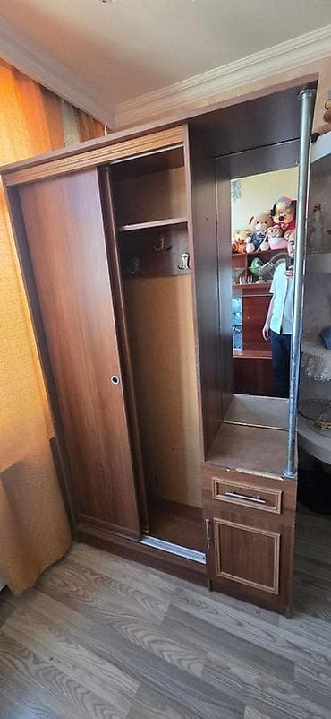 duz masa: 2 qapılı, Güzgülü, Qəhvəyi, Taxta, Kupe, Düz dolab — 5