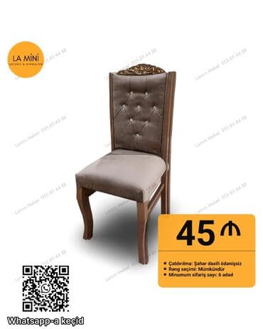 Stullar: Qonaq otağı üçün, Qatlanmayan, rəng - Boz Stul — 1