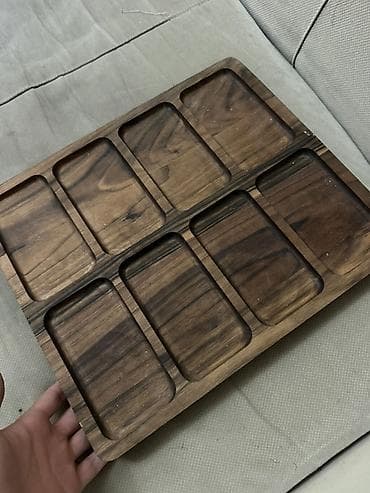 Təbii ağacdan hazırlanmış serve etmək üçün dəst Her bir cesitden 12-10