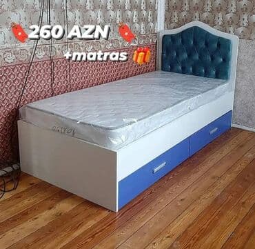 Çarpayılar: Yeni, Təknəfərlik çarpayı, Bazasız, Matras ilə, Siyirməsiz, Azərbaycan — 1