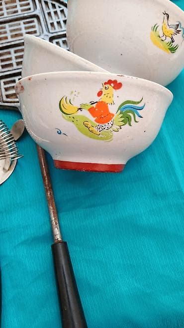 qend: Antik bəzəkli metal şirniyyat/qənd qabı dəsti - Tərkib: 1 böyük — 9