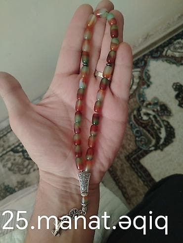 Məhsul: Təsbeh kolleksiyası - Əqiq təsbeh – çoxrəngli (yaşıl-qırmızı — 1