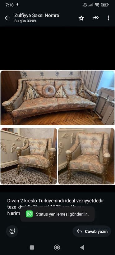 şəkərbura qiyməti: Divan, 2 kreslo — 1
