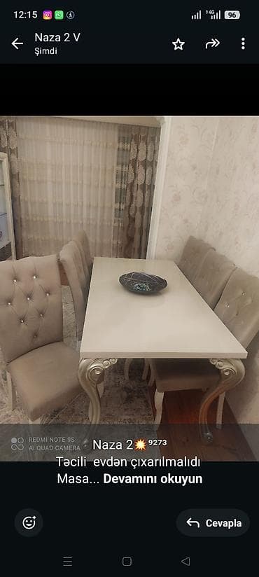 Naza 2💥⁹²⁷³ Təcili evdən çıxarılmalıdı Masa və 6 stul satılır — 1