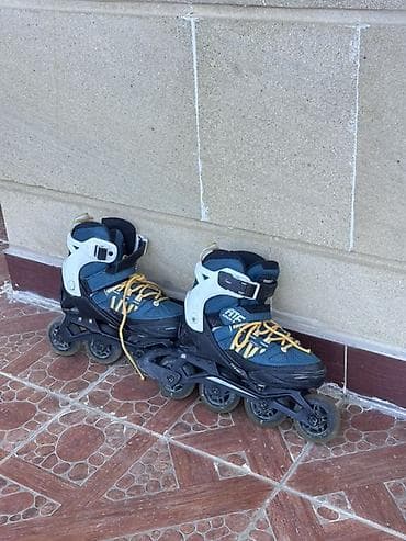 OXELO TEAL BLUE Kids' Inline Fitness Skates Fit 5 - Racing Ramer 36-39
