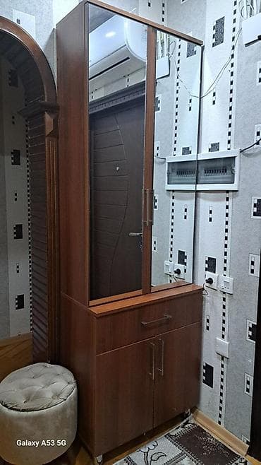 skaf kupe: 2 qapılı, Güzgülü, Qəhvəyi, Digər material, Kupe, Düz dolab — 2