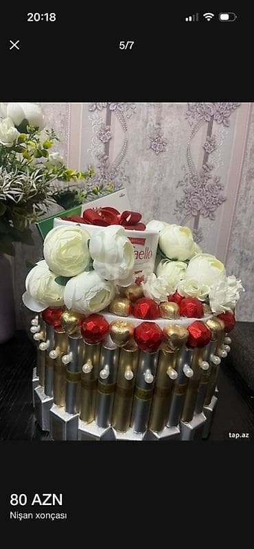 Хонча: Nişan xonçası – zərif dekorlu hədiyyə kompozisiyası. Nişan üçün — 3