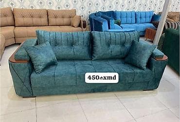 Divanlar: - Məhsul: 3 nəfərlik divan - Rəng: Tünd firuzə/mavi-yaşıl - Material — 1