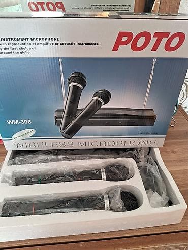 sur mikrafon: POTO WM-306 simsiz mikrofon sistemi Xüsusiyyətlər: - 2 ədəd handheld — 2