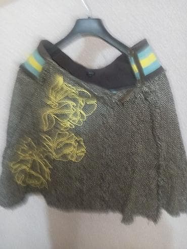 Женская одежда: Qadın ətəyi - Rəng: Tünd boz melanj - Material: Yumşaq, toxuma parça - — 5