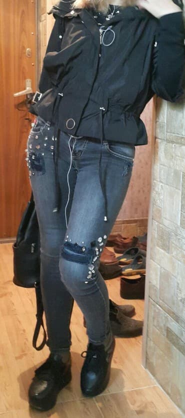 джинсы новый: Джинсы чёрно-серые.размер 38 — 2