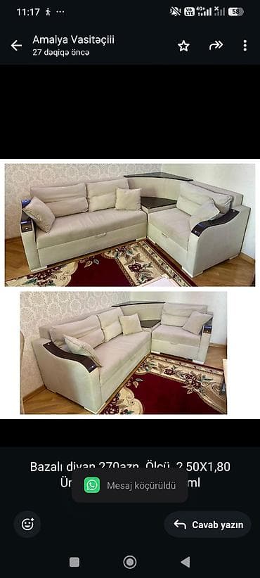 Bazalı divan 270azn. Ölçü 2,50X1,80 Ünvan İnqilab (2213) aml — 1
