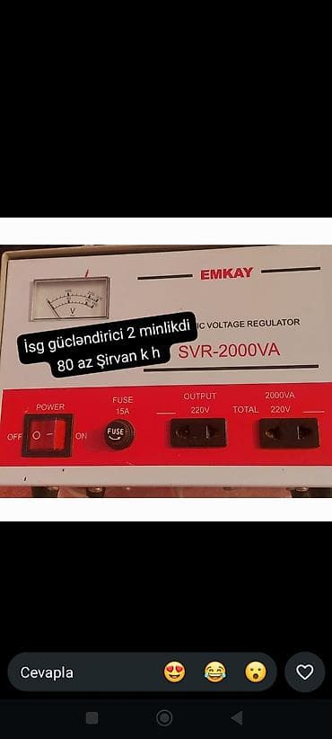 ucuz bal: Stabilizator və gərginlik tənzimləyiciləri 1) EMKAY SVR-2000VA — 1
