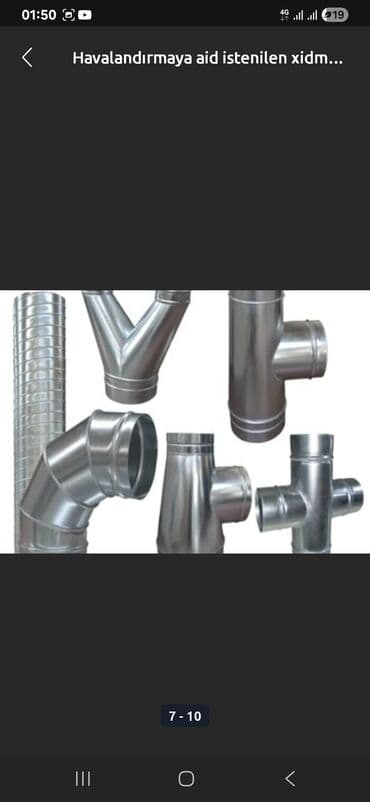 Elektrik işləri: Havalandırma sistemləri üçün istifadə olunan, metal materialdan — 3