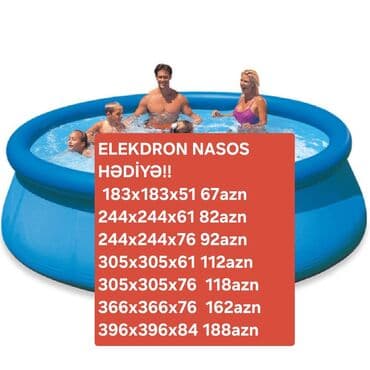intex hovuzlar satisi: Yeni Şişmə Hovuz Intex, 4.1 - 5 m, 3001 - 3500 l — 1