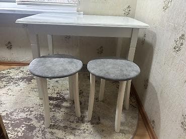 Столы: Для кухни, Нераскладной, Прямоугольный стол, 2 стула — 1