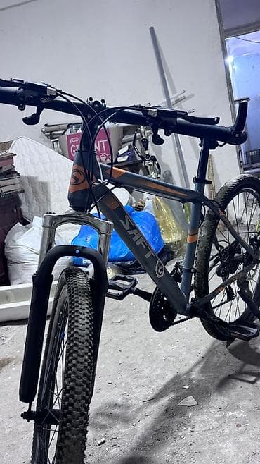 bike: SAFT dağ velosipedi - Güclü alüminium tipli çərçivə, boz-portağal — 1
