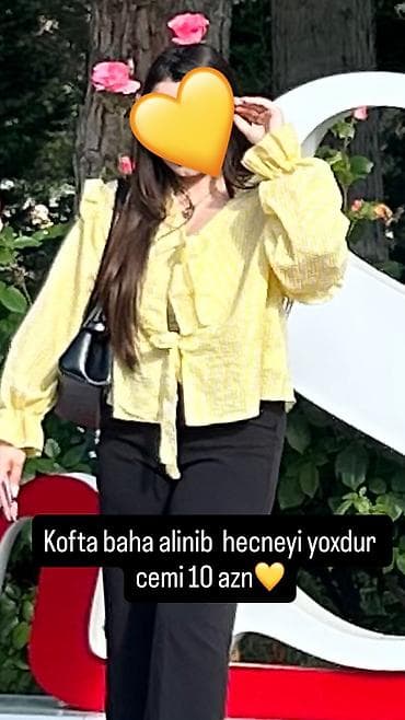 10 sabo: Qadın koftası – sarı rəngdə, yüngül və nəfəsalan parça. - Model: uzun — 1
