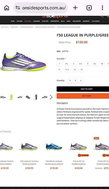 krasovkalar 2019: Original tep təzə 44 razmer 130 dolara alınıb Adidas F50 League Indoor — 1