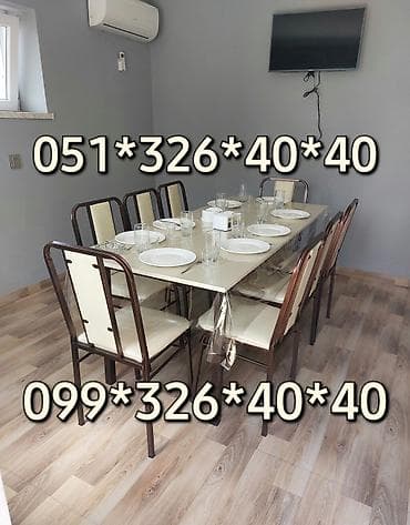 ev stolu: Mətbəx üçün, Yeni, Açılmayan, Dördbucaq masa, 4 stul — 10