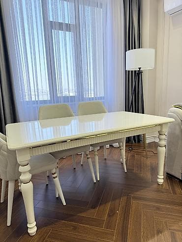Qonaq otağı üçün, Açılan, Dördbucaq masa, 6 stul — 2