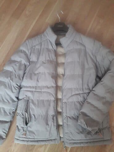 Boz rəngli kişilər üçün yüngül şişmə qış gödəkçəsi puxovik kurtka (