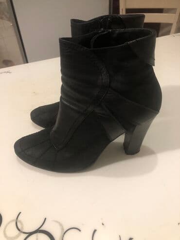 черные мужские сапоги: Полусапоги, Размер: 39, цвет - Черный, Б/у — 1