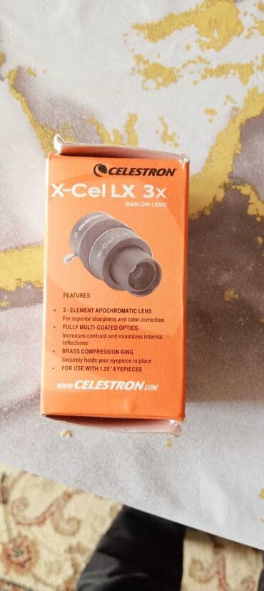 Kabellər və adapterlər: Celestron X-Cel LX 3x Barlow linzası. Bu linza teleskopunuzun böyütmə — 3