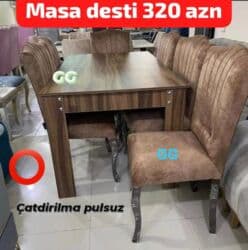 Masalar: Qonaq otağı üçün, Yeni, 6 stul — 1