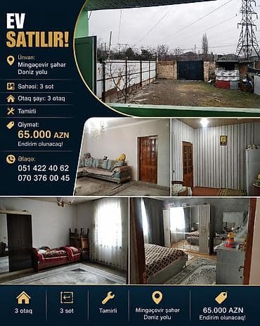 Mingəçevir şəhəri, Dəniz yolu ərazisində həyət evi - Sahə: 3 sot