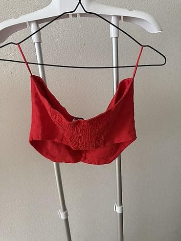 yun koftalar: Qırmızı qadın topu - Model: qısa crop-top - Rəng: parlaq qırmızı - — 1