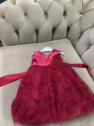 Qız uşaqları üçün şıq ziyafət/libas paltarı yeni 1 yaş - Rəng: dərin