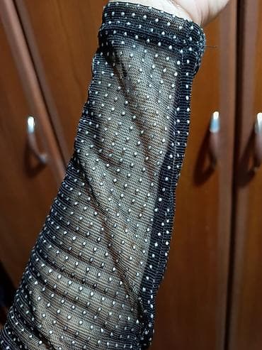 qara noqteler: PRIMARK qadın bluzası - Model: şəffaf tül üst - Rəng: qara, xırda — 3