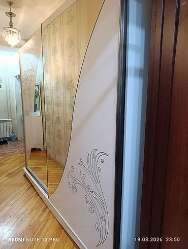 paltar şkafi: 2 qapılı, Güzgülü, Ağ, Taxta, Kupe, Düz dolab — 1